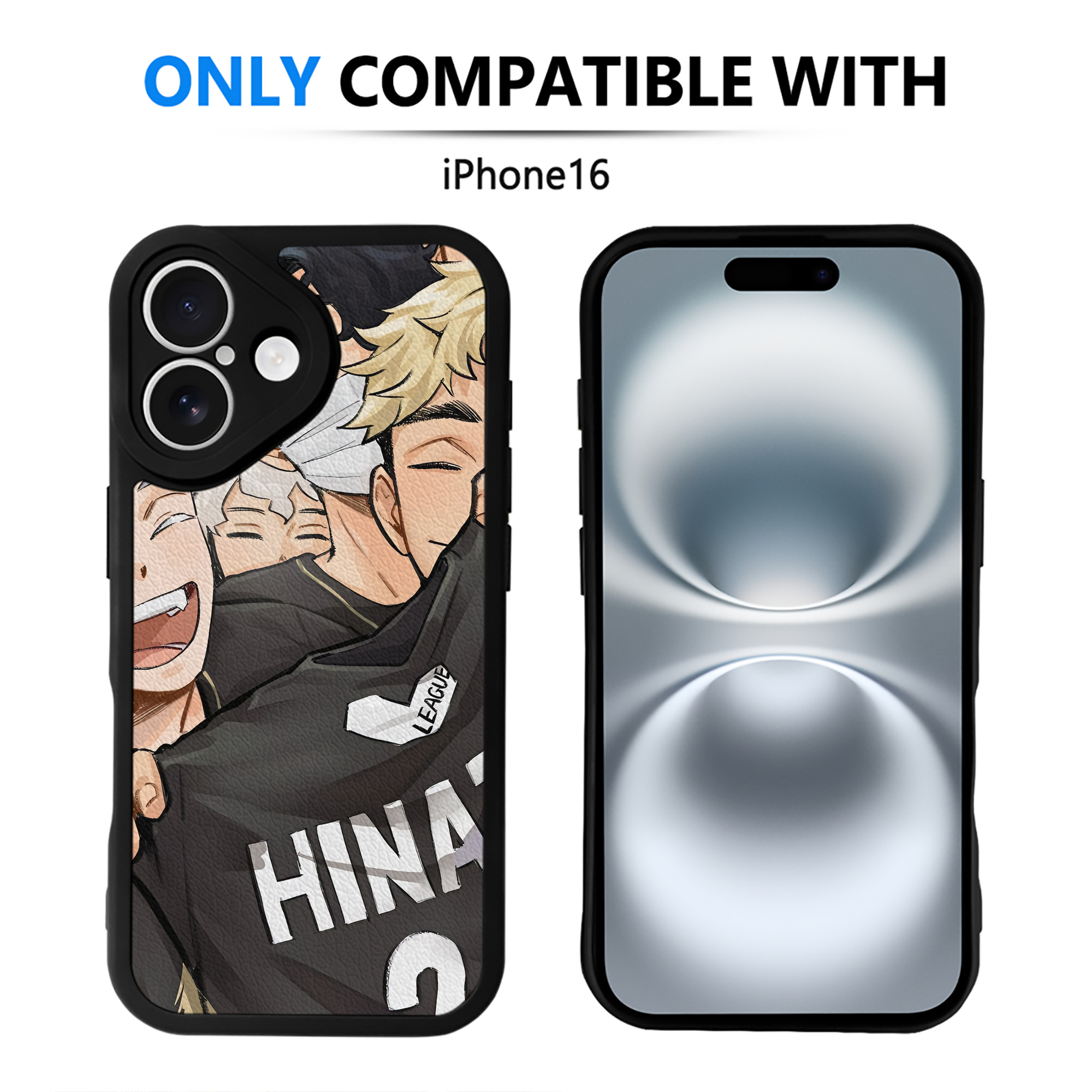 （画像用） ハイキュー!! Haikyu!! 【iPhone 16シリーズ対応】シリコンスマホケース（レザー調） 材質：シリコン